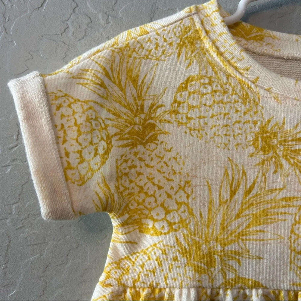 Old Navy yellow pineapple print short sleeve tunic top size 2T NEW